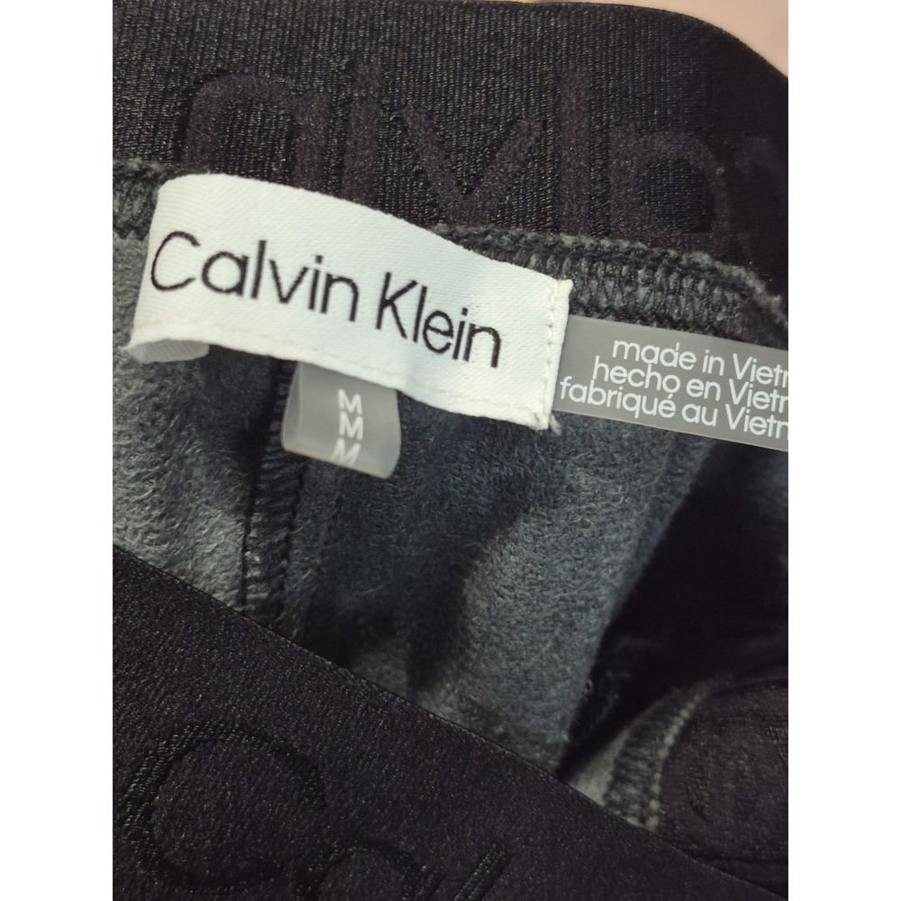 Calvin Klein Women's Medium Black Faux Leather Pants Straight Leg Y2K Sleek - Picture 9 of 10